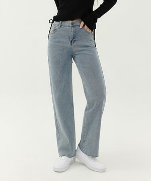 밑단컷팅 텐션 와이드 데님 (연청/중청/그레이)