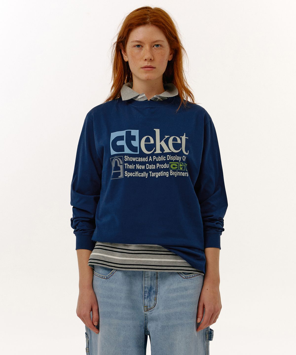 테켓(TEKET) Plan L/S Tee Navy