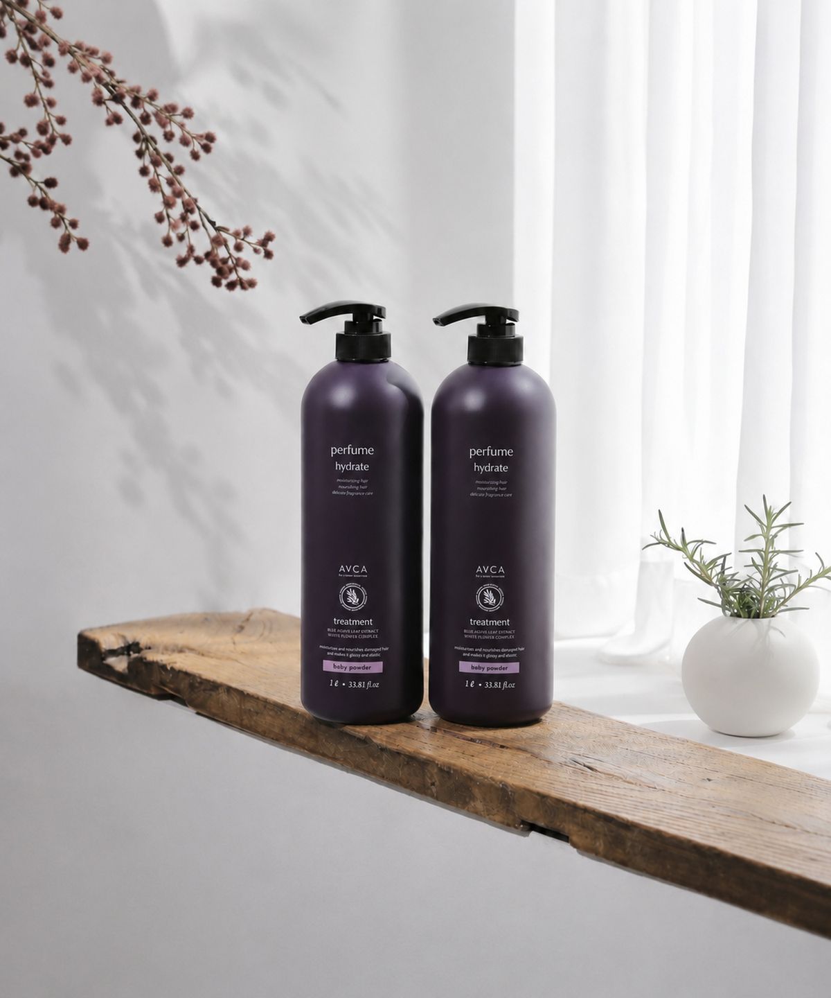 아브카(AVCA) 퍼퓸 대용량 트리트먼트 베이비파우더향 1000ml 2개