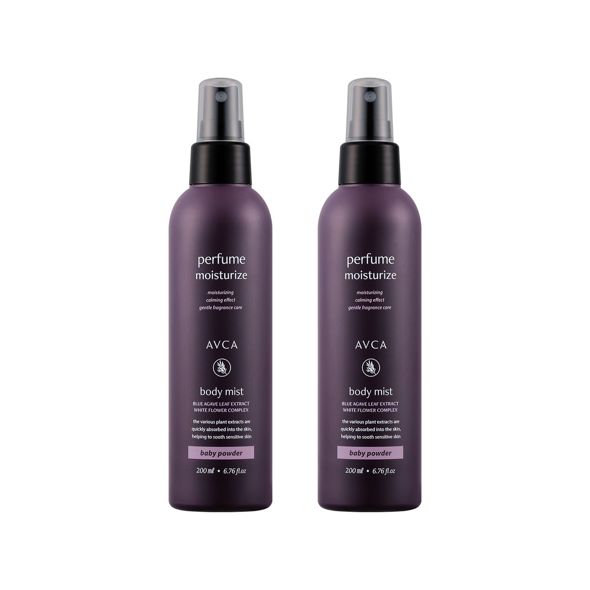 아브카(AVCA) 퍼퓸 대용량 바디미스트 베이비파우더향 200ml 2개