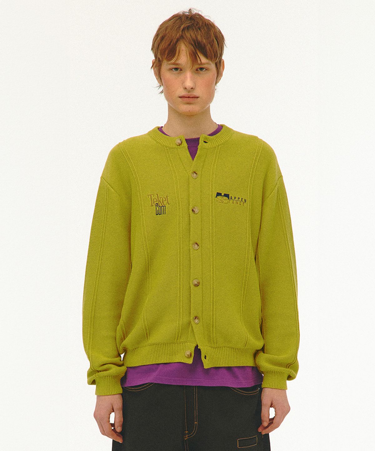 테켓(TEKET) Happenstance Cardigan Lime