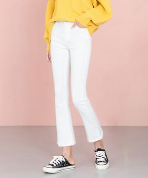 부츠컷핏 허리스판 데님 팬츠 (화이트)