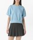 우먼즈 더블 니트 반소매 스웨트셔츠 [스카이 블루]