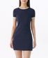 우먼즈 슬림 링거 저지 미니 드레스 [네이비/아이보리]