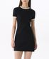 우먼즈 슬림 링거 저지 미니 드레스 [블랙/화이트]