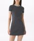 우먼즈 슬림 링거 저지 미니 드레스 [다크 그레이/스카이블루]