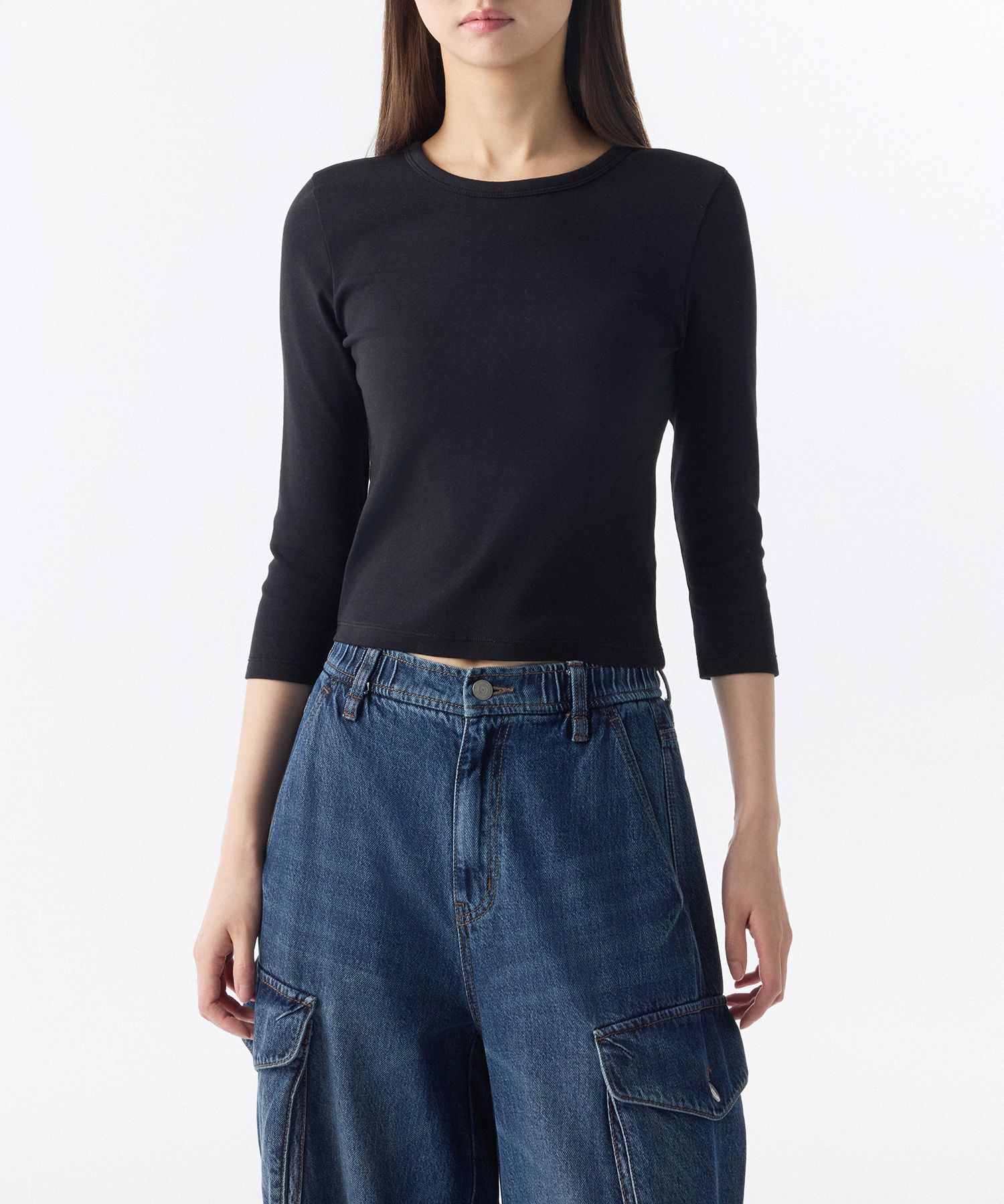 Tシャツ・カットソー *MUSINSA STANDARD* Tencel Slim Mock Neck Long Sleeve T-Shirt MUSINSA | MUSINSA STANDARD Tencel Slim Mock Neck Long Sleeve