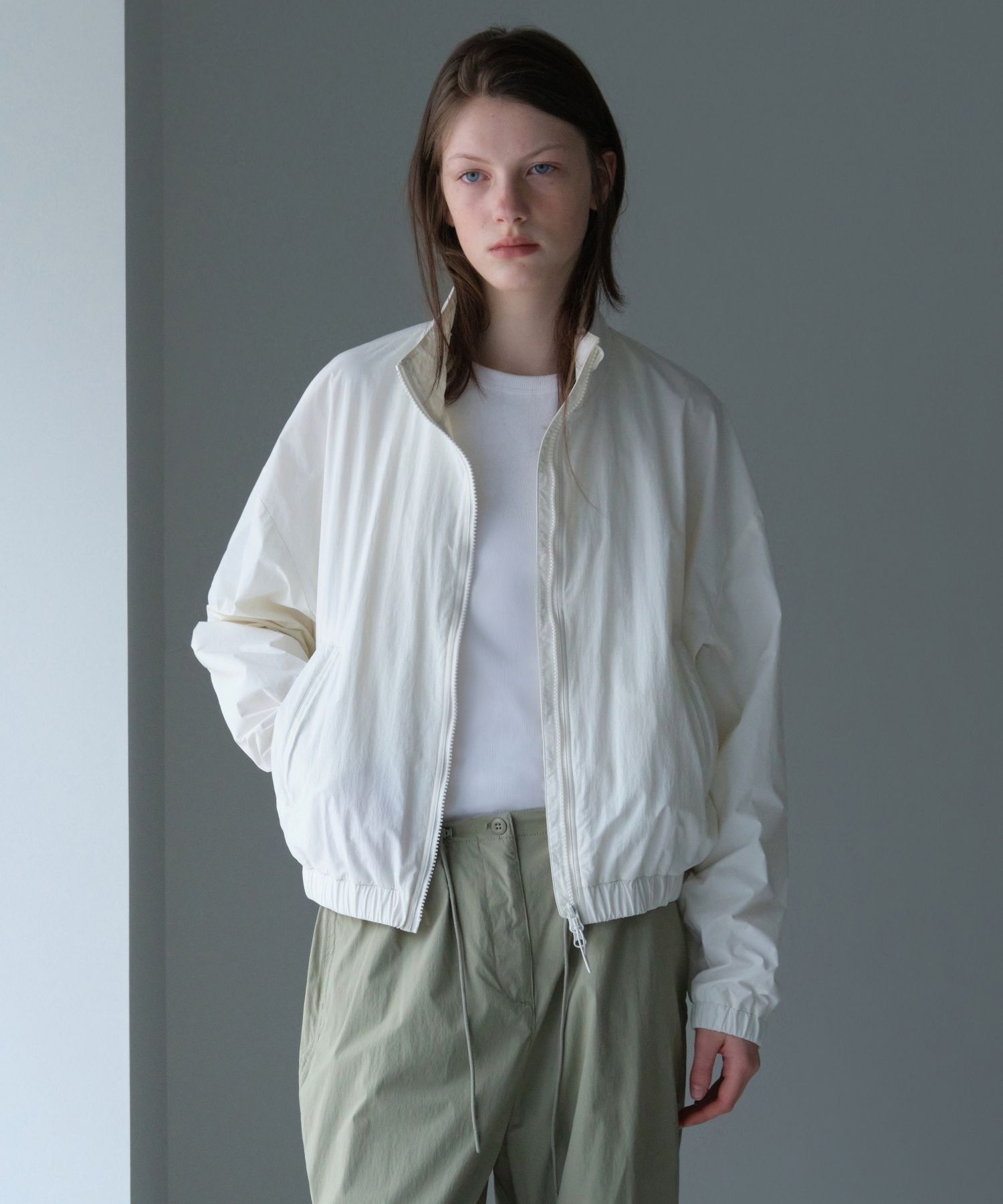 Kenzo Golf beige polyester high neck mesh panel windbreaker jacket - M L