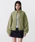 우먼즈 오버사이즈 하이넥 윈드브레이커 재킷 [세이지]