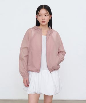 우먼즈 시어 후디드 윈드브레이커 재킷 [로즈 워터]