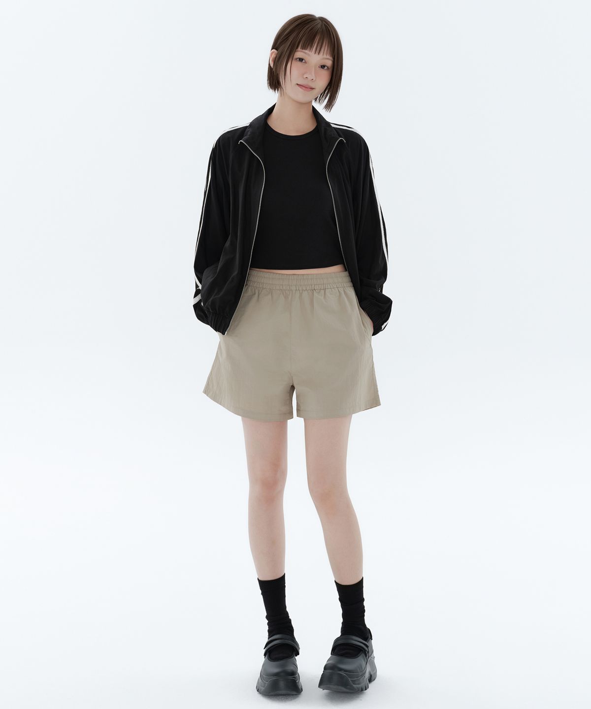 무신사 스탠다드 우먼(MUSINSA STANDARD WOMAN) 우먼즈 레이스 트랙 재킷 [블랙]