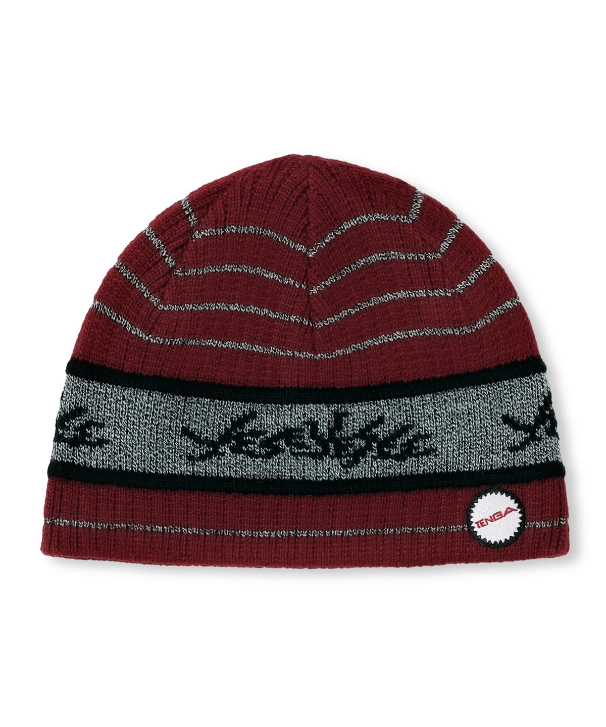 예스아이씨(YESEYESEE) Tenga x Y.E.S Stripe Knit Beanie Burgundy