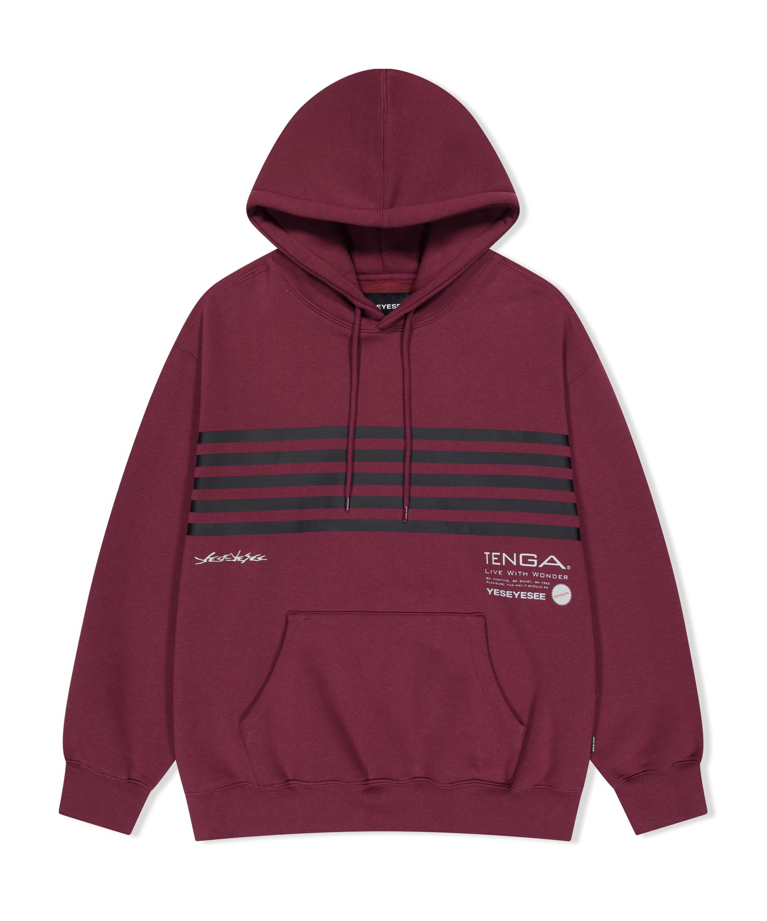 【YESEYESEE×Tenga】Y.E.S Stripe Hoodie MUSINSA | YESEYESEE Tenga x Y.E.S Stripe Hoodie Burgundy