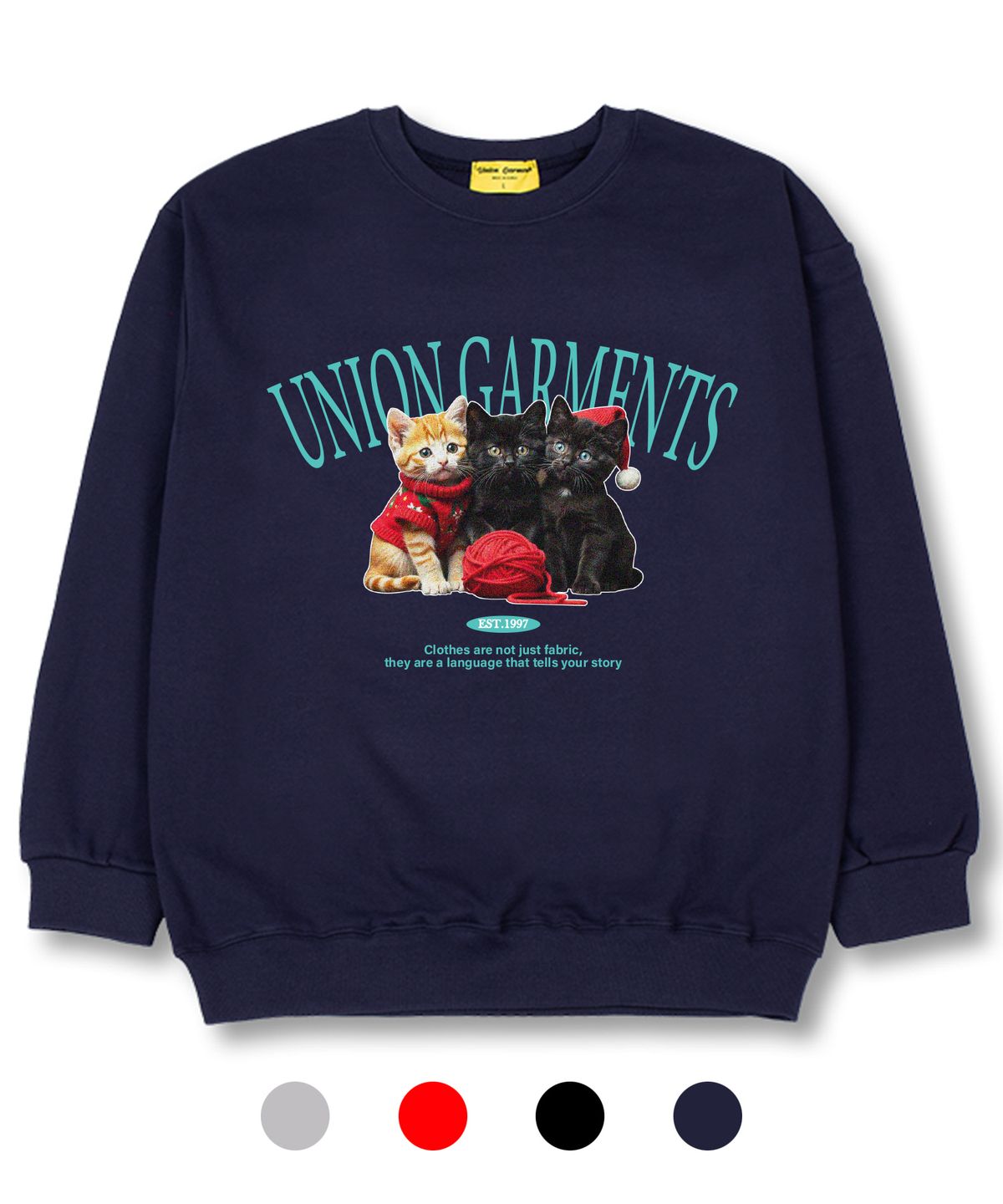 유니온가먼츠(UNION GARMENTS) 베이비캣 쭈리 오버핏 맨투맨 티셔츠