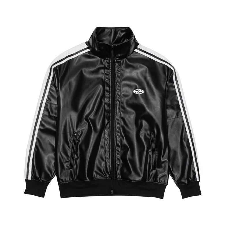 PU LEATHER TRACK JACKET