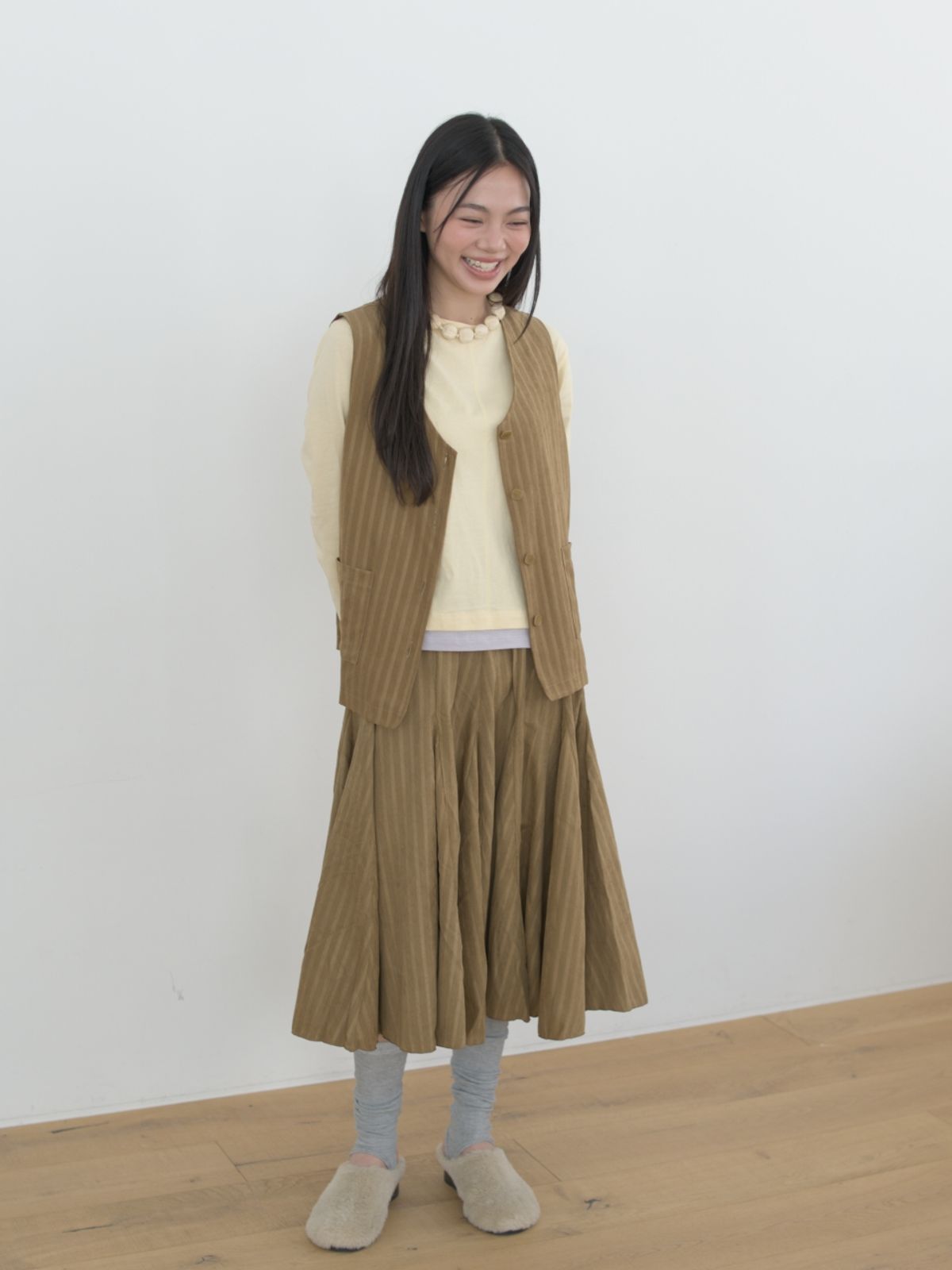 씨씨(SEASEE) 소피아 스커트, 베이지