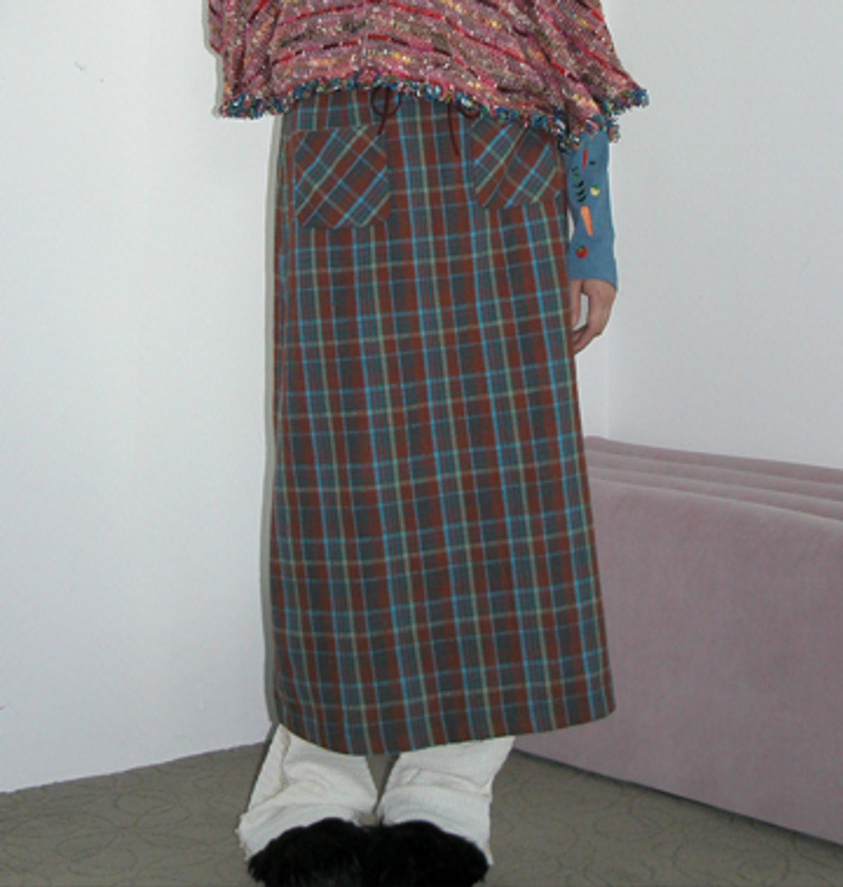 씨씨(SEASEE) Check Skirts , Burgundy check