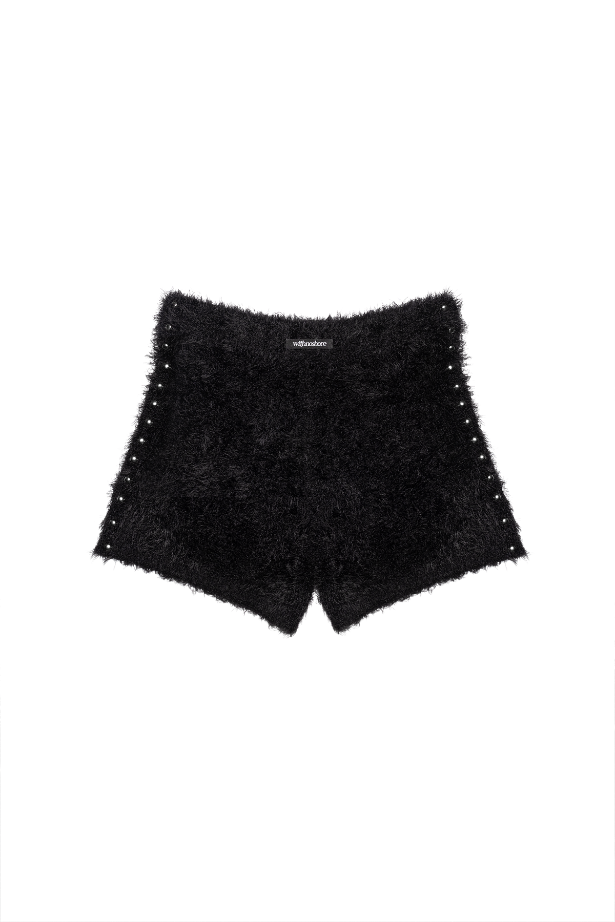 위드노쇼어(WITHNOSHORE) stud angora pants - black