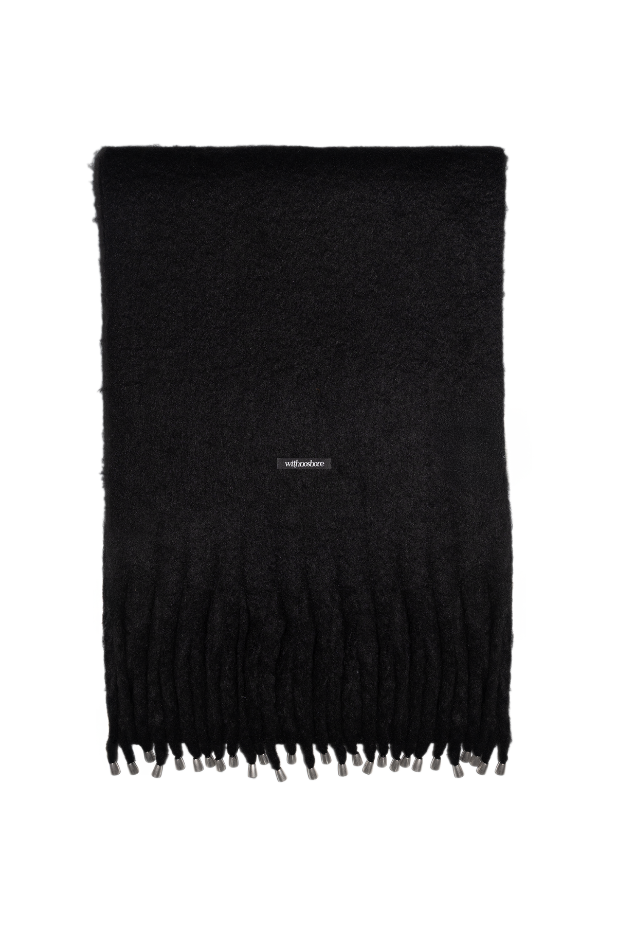 위드노쇼어(WITHNOSHORE) long edge pixel logo scarf - black