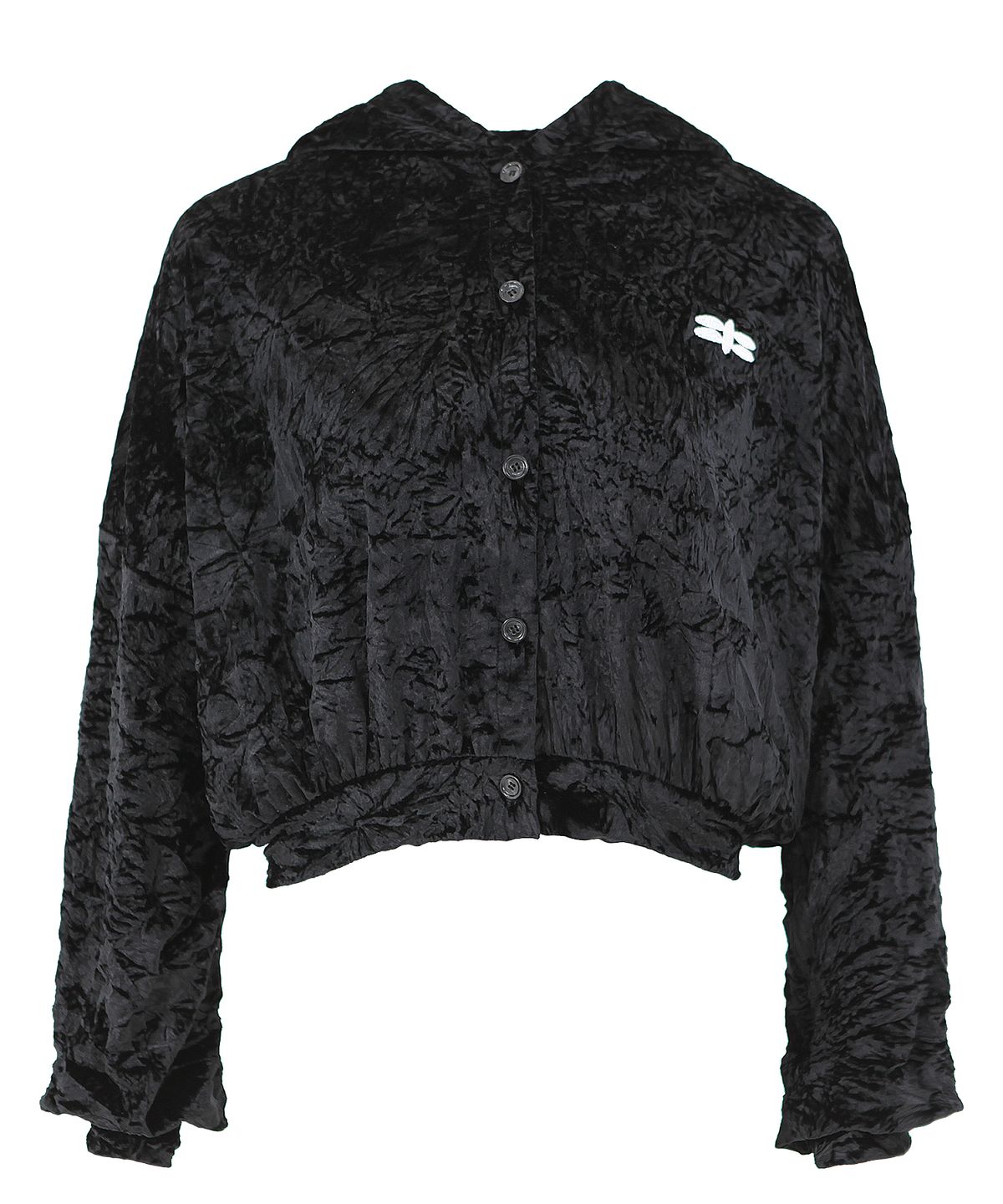 플라즈마스페어(PLASMA SPHERE) FLY HOOD JUMPER IN BLACK (벨벳 후드 점퍼)