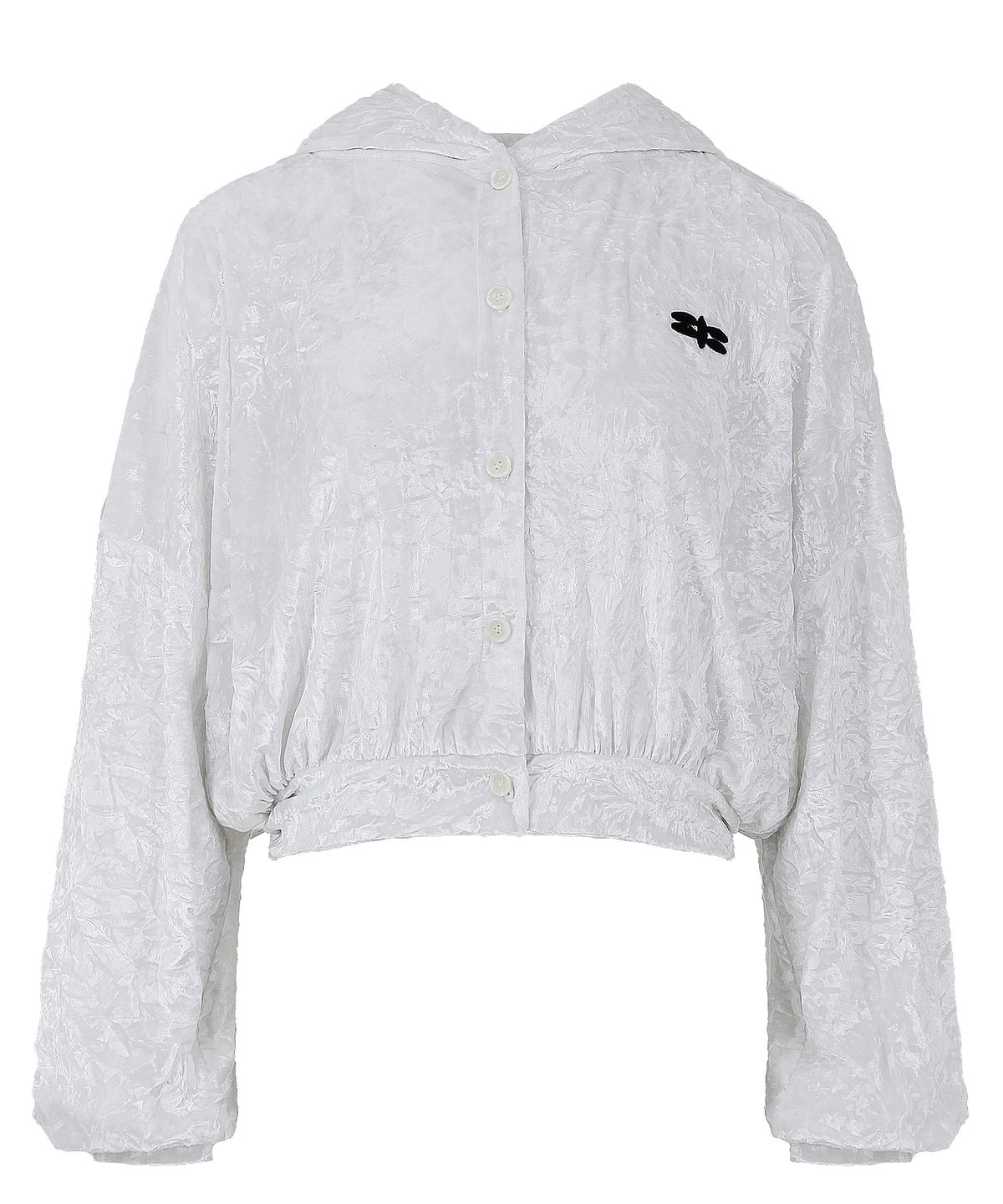 플라즈마스페어(PLASMA SPHERE) FLY HOOD JUMPER IN WHITE (벨벳 후드 점퍼)
