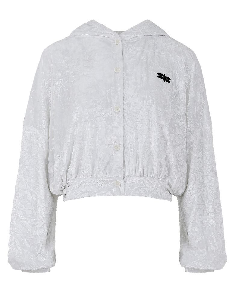 FLY HOOD JUMPER IN WHITE (벨벳 후드 점퍼)