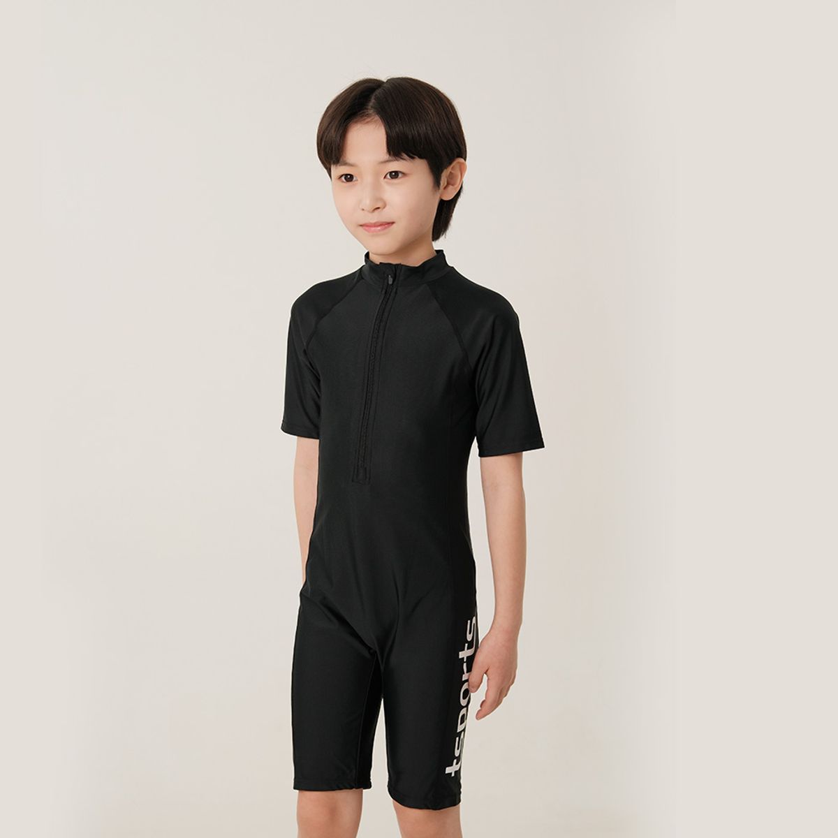 티에스스포츠(TS SPORTS) 남아동수영복 집업 반팔 올인원 3부 M25002