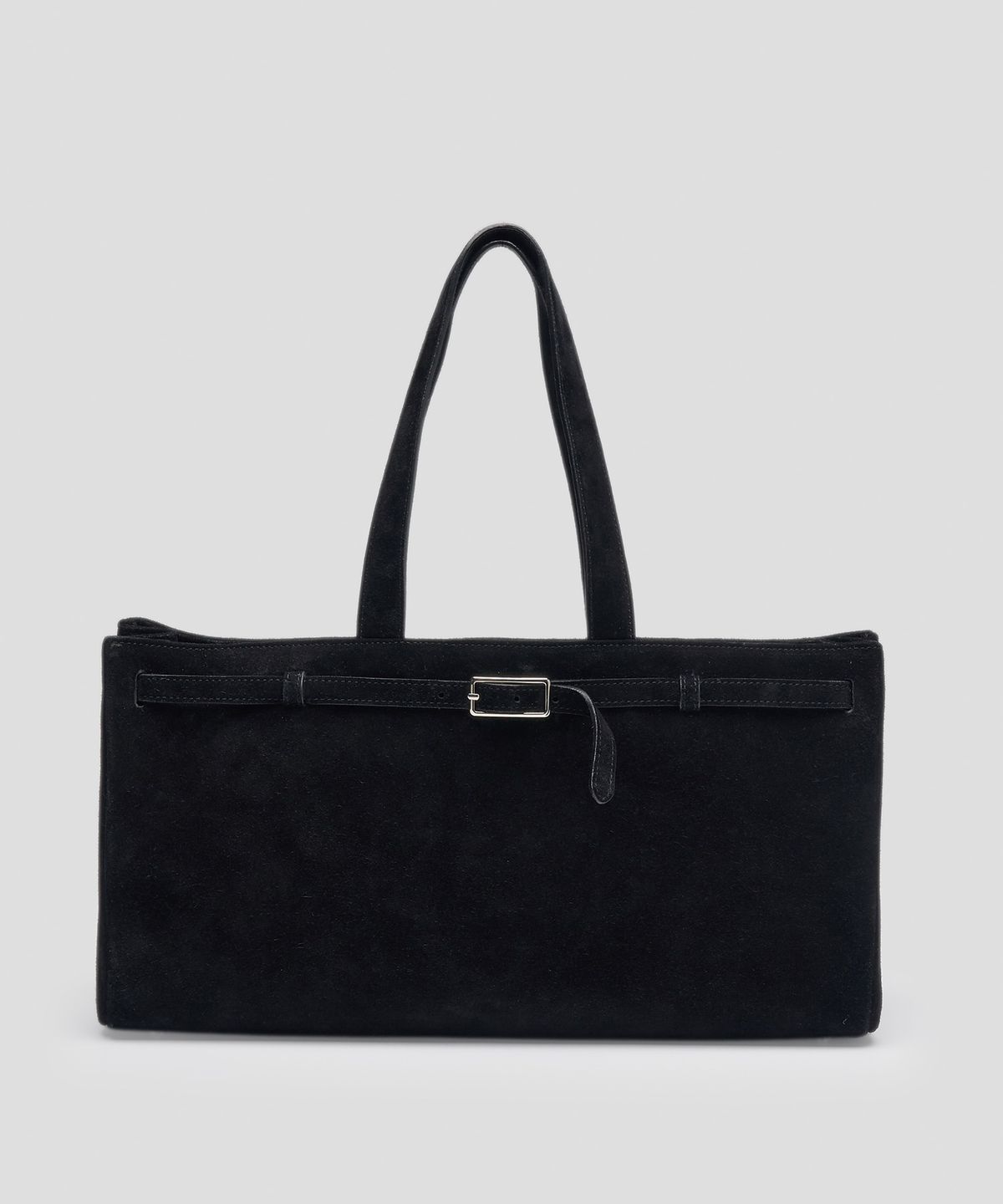 더히어(THEHERE) Suede Belt Tote Bag_black