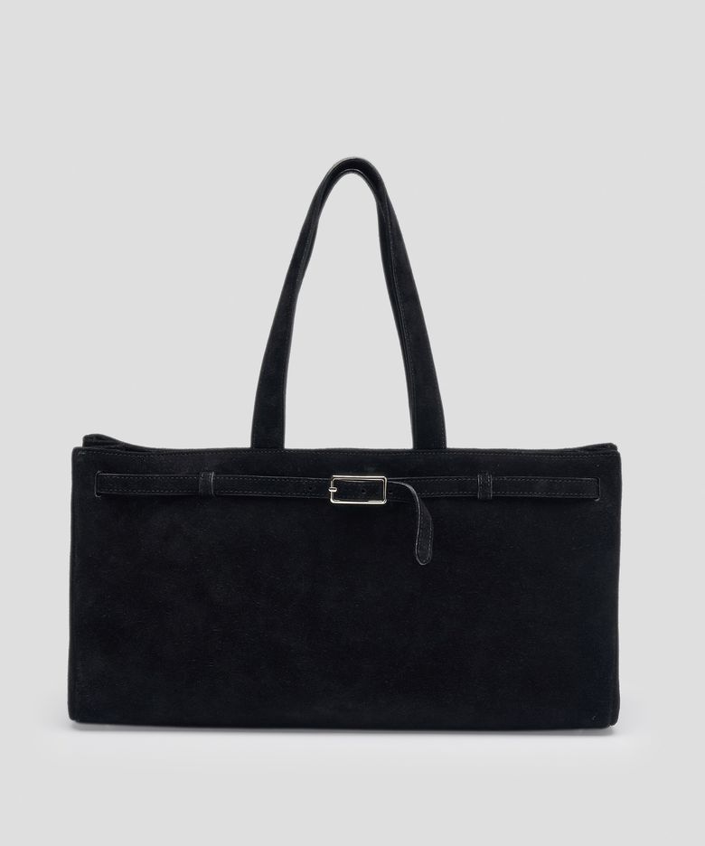 Suede Belt Tote Bag_black