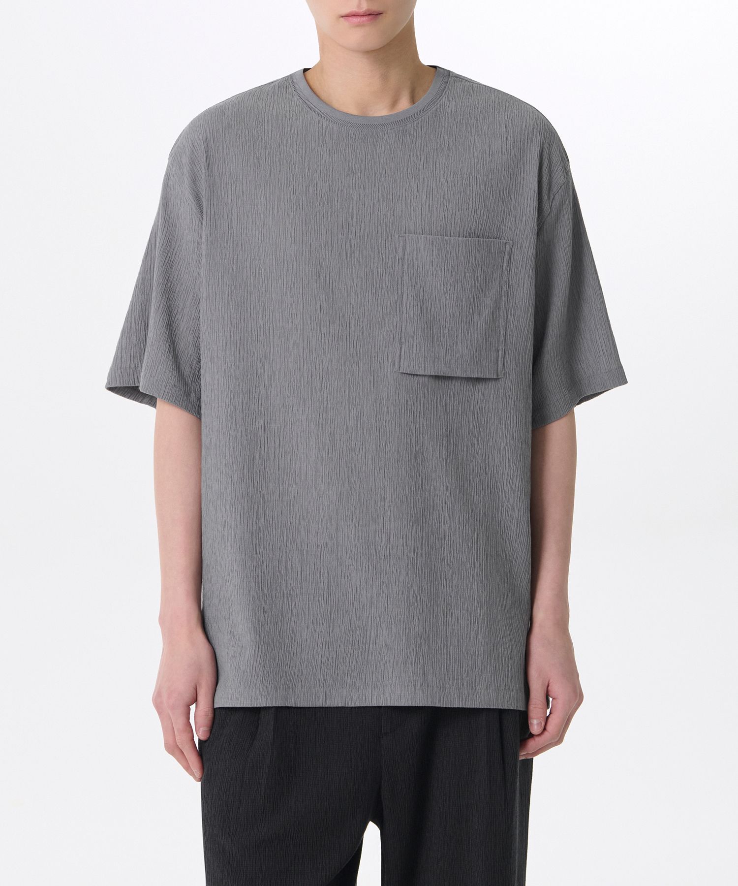 Tシャツ・カットソー *MUSINSA STANDARD* Crinkle Oversized Woven T-Shirt Dark Grey MUSINSA | MUSINSA STANDARD Crinkle Oversized Woven T-Shirt
