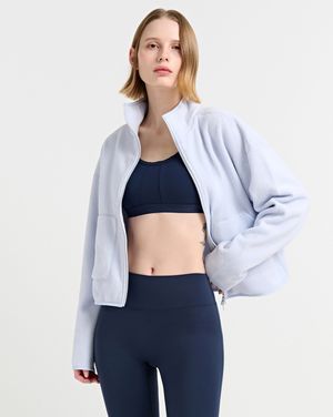 플리스 콘트라스트 지퍼 집업 재킷(FMOT5014W)_데이 아이스