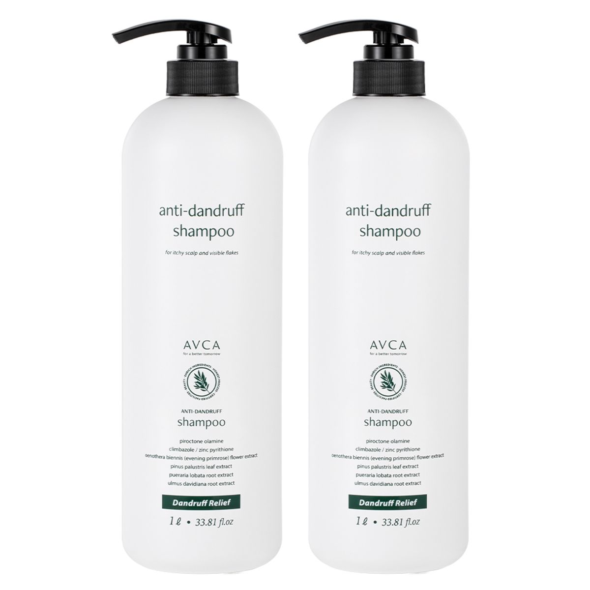 아브카(AVCA) 클리닉 가려운 두피 컨트롤 비듬 케어 샴푸 1000ml 2개