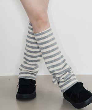 스트라이프 소프트 레그워머_그레이