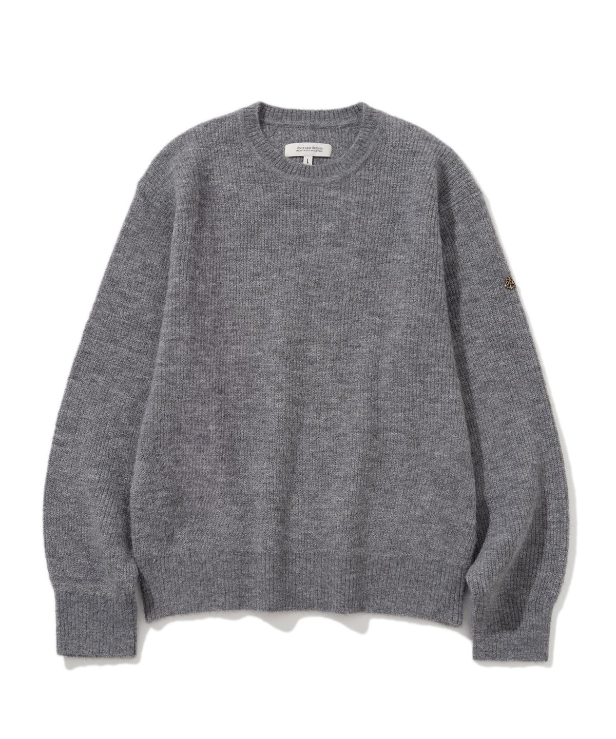 유니폼브릿지(UNIFORM BRIDGE) alpaca crew neck knit melange grey