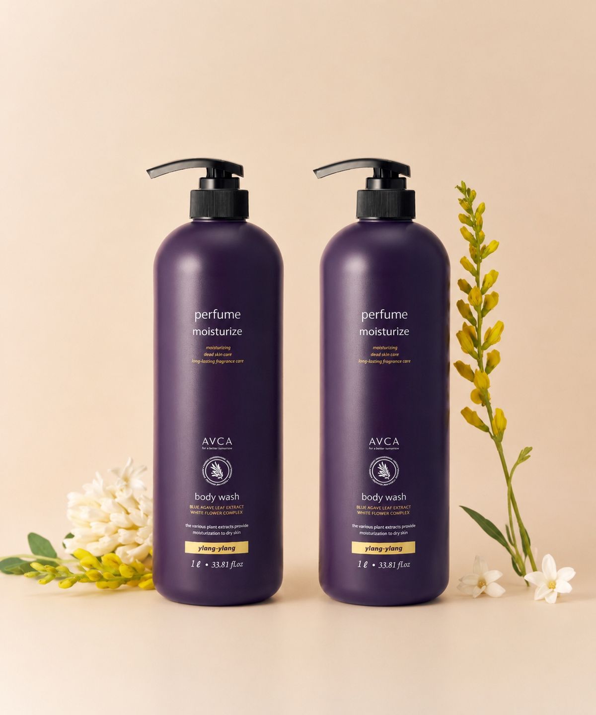 아브카(AVCA) 퍼퓸 대용량 바디워시 일랑일랑 1000ml 2개