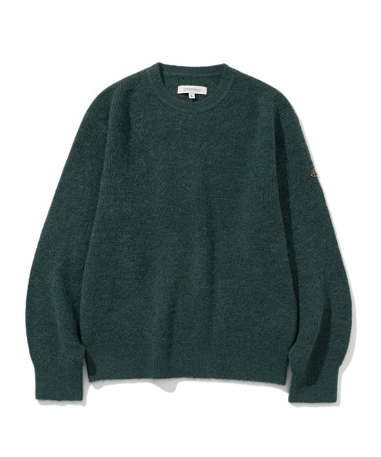 alpaca crew neck knit teal green