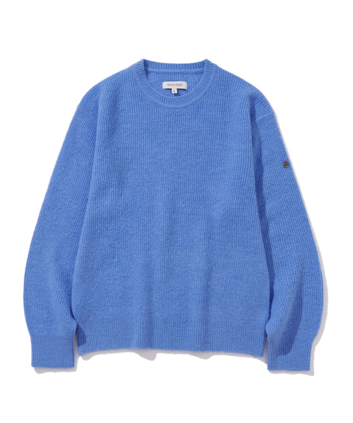 유니폼브릿지(UNIFORM BRIDGE) alpaca crew neck knit blue