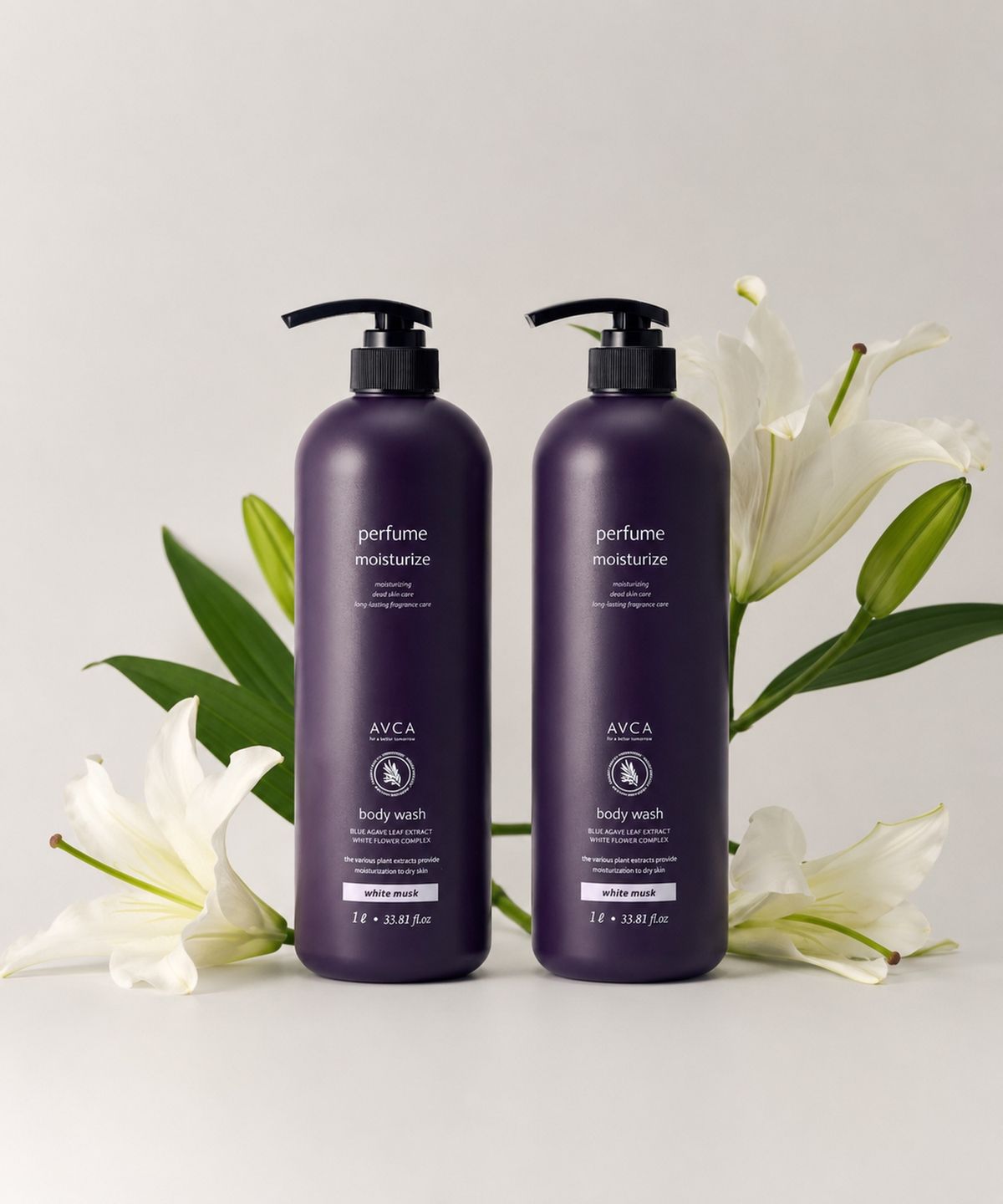 아브카(AVCA) 퍼퓸 대용량 바디워시 화이트머스크향 1000ml 2개