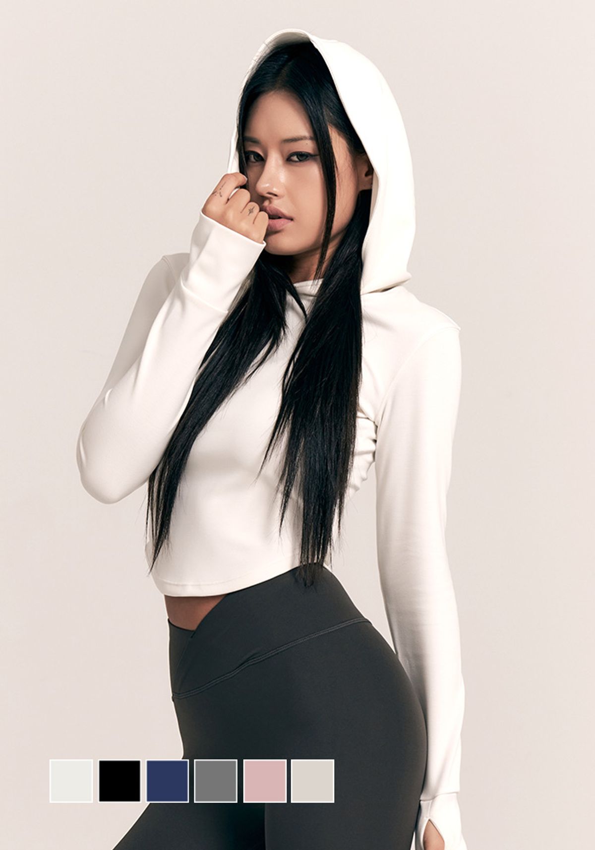 시크릿스(SECRETS) 개미허리 모달 크롭 후드