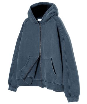 투웨이 피그먼트 헤비 후드집업 네이비