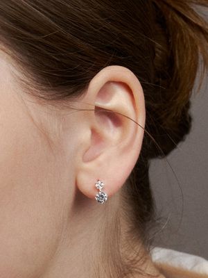 [sv925] snowflake one-touch earring