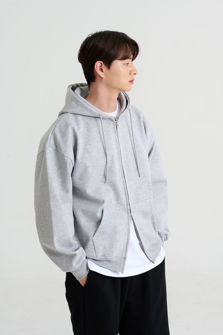 2-WAY 베이직 이중지 후드집업