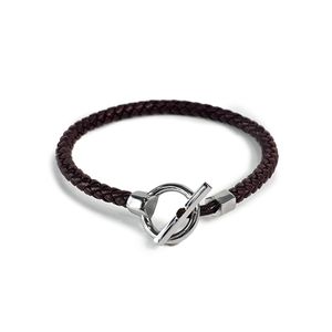 HOOK LEATHER BRACELET DARK BROWN CHL02