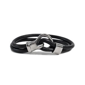 LAYERED LEATHER HOOK BRACELET CLLH01