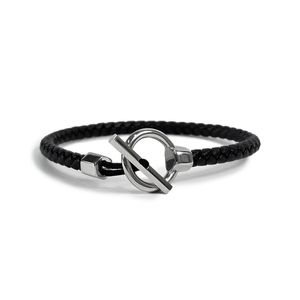 HOOK LEATHER BRACELET BLACK CHL01