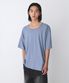 릴렉스드 CR 스쿱 넥 티셔츠 [블루 그레이]