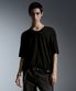릴렉스드 라이트웨이트 CR 스쿱 넥 티셔츠 [블랙]
