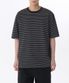 핀 스트라이프 릴렉스드 크루 넥 티셔츠 [블랙/화이트]