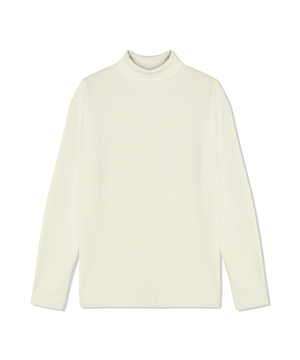 터틀넥 핑거홀 니트 - 크림