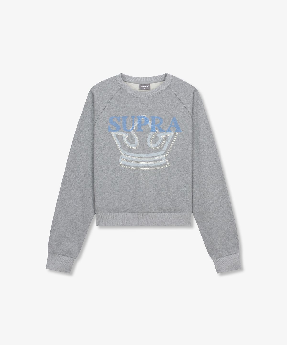 수프라(SUPRA) 여성 크라운 그래픽 크롭 맨투맨(GRAY)